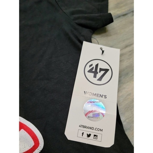 Boston Red Sox Black T-Shirt Women's Small 47 Brand - Picture 3 of 8